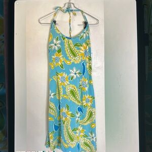 NWOT Lilly Pulitzer Paisley blue Floral Paisley Halter Dress